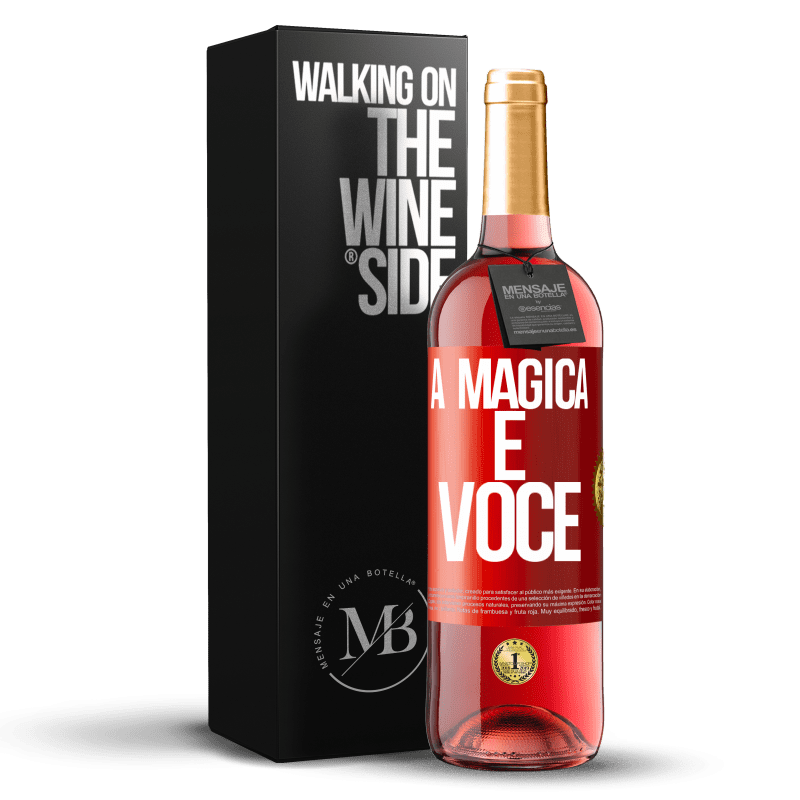 29,95 € Envio grátis | Vinho rosé Edição ROSÉ A mágica é você Etiqueta Vermelha. Etiqueta personalizável Vinho jovem Colheita 2025 Tempranillo