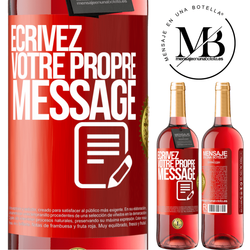 29,95 € Envoi gratuit | Vin rosé Édition ROSÉ Écrivez votre propre message Étiquette Rouge. Étiquette personnalisable Vin jeune Récolte 2024 Tempranillo