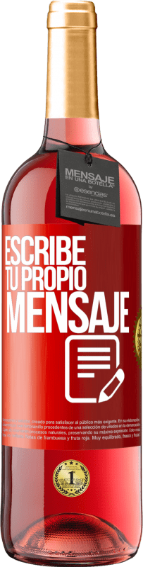 29,95 € Envío gratis | Vino Rosado Edición ROSÉ Escribe tu propio mensaje Etiqueta Roja. Etiqueta personalizable Vino joven Cosecha 2025 Tempranillo