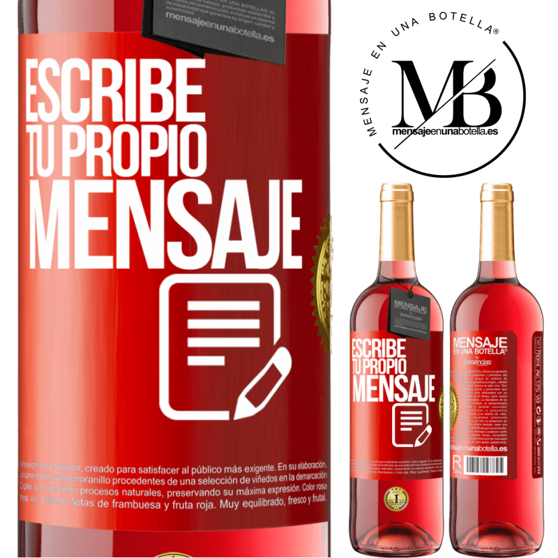 29,95 € Envío gratis | Vino Rosado Edición ROSÉ Escribe tu propio mensaje Etiqueta Roja. Etiqueta personalizable Vino joven Cosecha 2024 Tempranillo