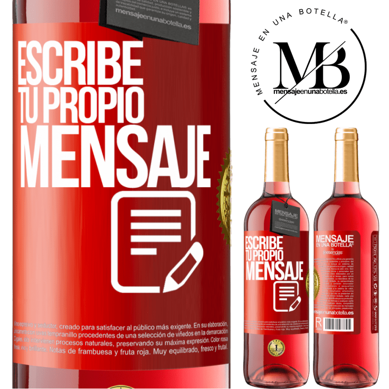 29,95 € Envío gratis | Vino Rosado Edición ROSÉ Escribe tu propio mensaje Etiqueta Roja. Etiqueta personalizable Vino joven Cosecha 2025 Tempranillo