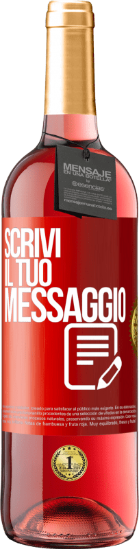 29,95 € | Vino rosato Edizione ROSÉ Scrivi il tuo messaggio Etichetta Rossa. Etichetta personalizzabile Vino giovane Raccogliere 2023 Tempranillo