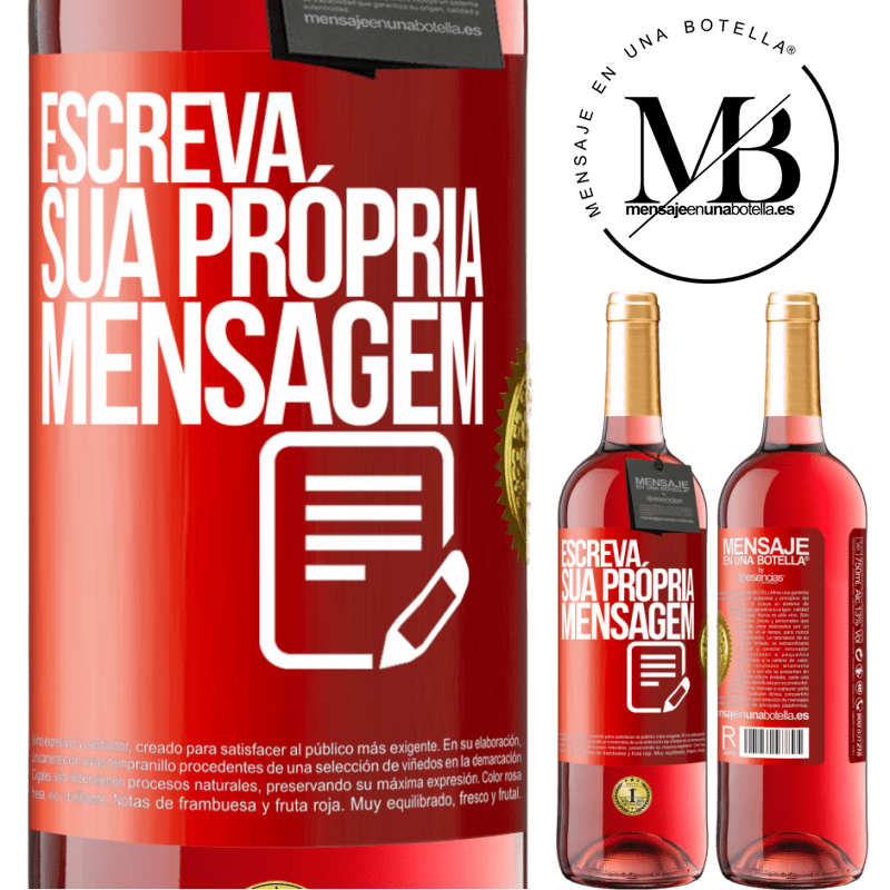 29,95 € Envio grátis | Vinho rosé Edição ROSÉ Escreva sua própria mensagem Etiqueta Vermelha. Etiqueta personalizável Vinho jovem Colheita 2024 Tempranillo