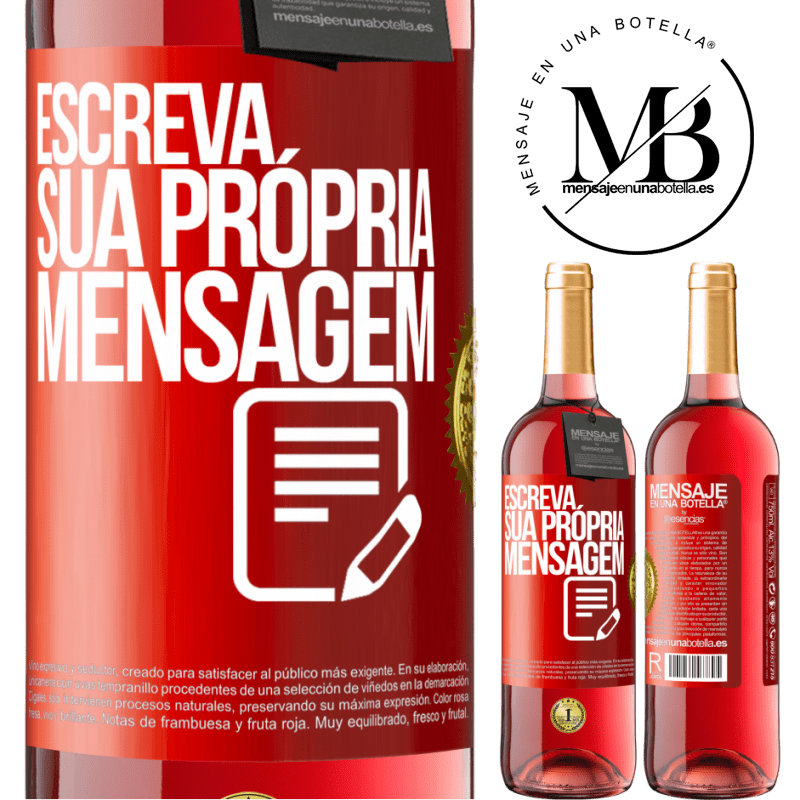 29,95 € Envio grátis | Vinho rosé Edição ROSÉ Escreva sua própria mensagem Etiqueta Vermelha. Etiqueta personalizável Vinho jovem Colheita 2025 Tempranillo