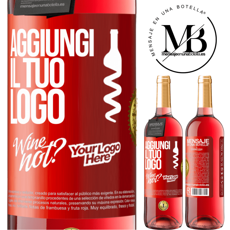 29,95 € Spedizione Gratuita | Vino rosato Edizione ROSÉ Aggiungi il tuo logo Etichetta Rossa. Etichetta personalizzabile Vino giovane Raccogliere 2024 Tempranillo