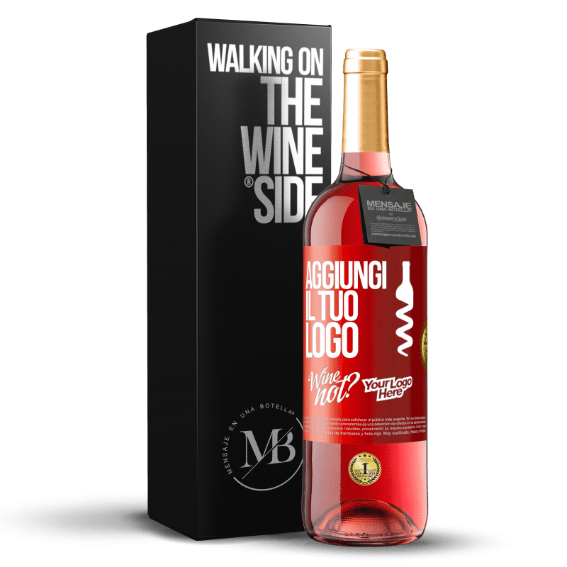 29,95 € Spedizione Gratuita | Vino rosato Edizione ROSÉ Aggiungi il tuo logo Etichetta Rossa. Etichetta personalizzabile Vino giovane Raccogliere 2024 Tempranillo