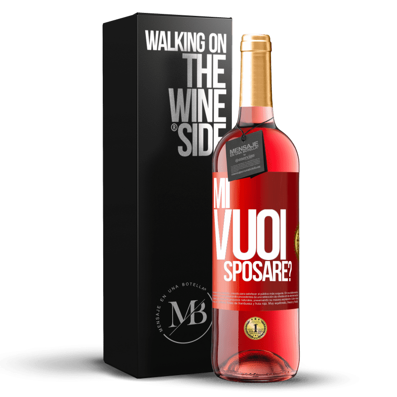 29,95 € Spedizione Gratuita | Vino rosato Edizione ROSÉ Mi vuoi sposare? Etichetta Rossa. Etichetta personalizzabile Vino giovane Raccogliere 2023 Tempranillo