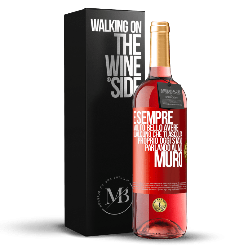 29,95 € Spedizione Gratuita | Vino rosato Edizione ROSÉ È sempre molto bello avere qualcuno che ti ascolta. Proprio oggi stavo parlando al mio muro Etichetta Rossa. Etichetta personalizzabile Vino giovane Raccogliere 2023 Tempranillo