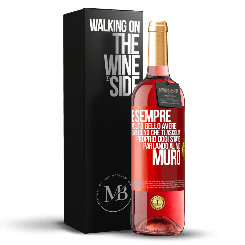 29,95 € Spedizione Gratuita | Vino rosato Edizione ROSÉ È sempre molto bello avere qualcuno che ti ascolta. Proprio oggi stavo parlando al mio muro Etichetta Rossa. Etichetta personalizzabile Vino giovane Raccogliere 2025 Tempranillo