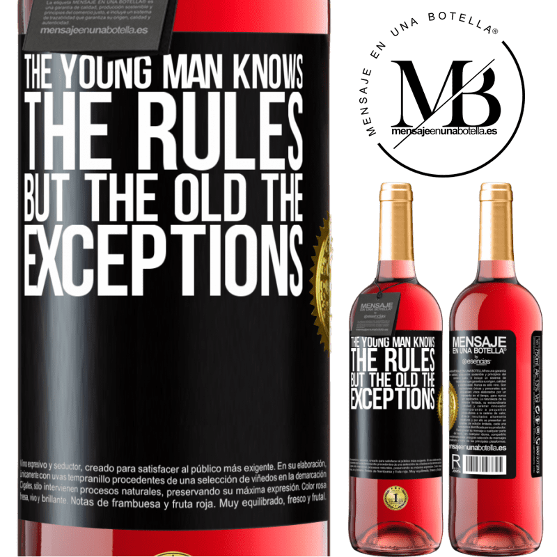 24,95 € Free Shipping | Rosé Wine ROSÉ Edition The young man knows the rules, but the old the exceptions Black Label. Customizable label Young wine Harvest 2021 Tempranillo