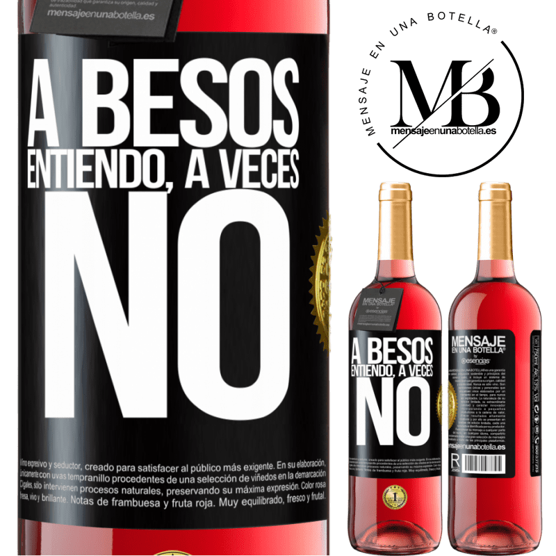 29,95 € Free Shipping | Rosé Wine ROSÉ Edition A besos entiendo, a veces no Black Label. Customizable label Young wine Harvest 2021 Tempranillo