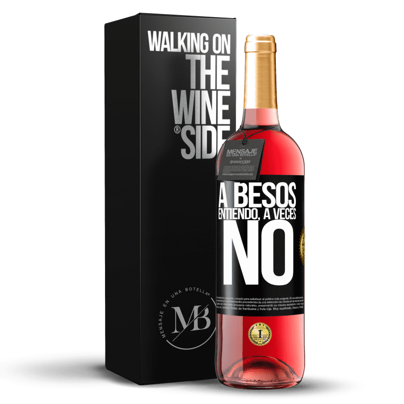 29,95 € Envio grátis | Vinho rosé Edição ROSÉ A besos entiendo, a veces no Etiqueta Preta. Etiqueta personalizável Vinho jovem Colheita 2024 Tempranillo