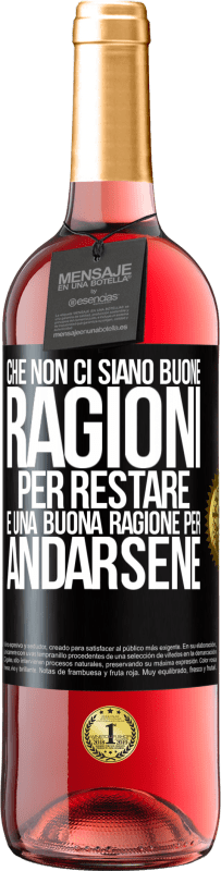 «Che non ci siano buone ragioni per restare, è una buona ragione per andarsene» Edizione ROSÉ