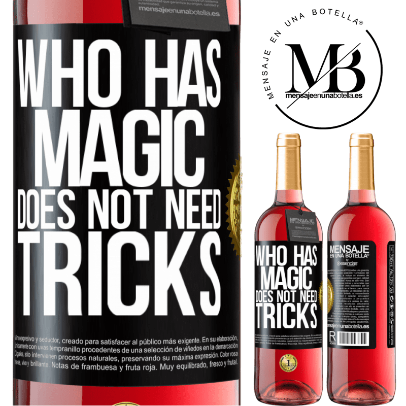 24,95 € Free Shipping | Rosé Wine ROSÉ Edition Who has magic does not need tricks Black Label. Customizable label Young wine Harvest 2021 Tempranillo