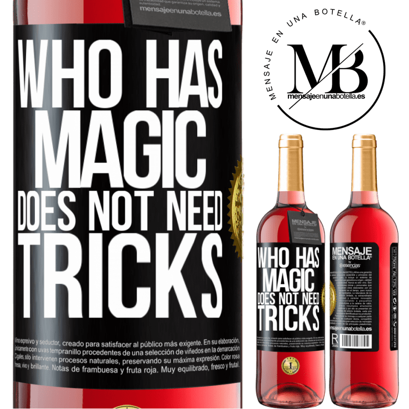 29,95 € Free Shipping | Rosé Wine ROSÉ Edition Who has magic does not need tricks Black Label. Customizable label Young wine Harvest 2024 Tempranillo