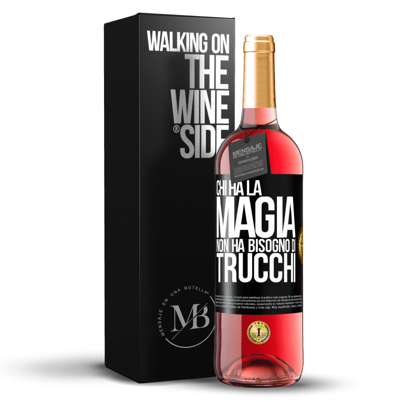 29,95 € Spedizione Gratuita | Vino rosato Edizione ROSÉ Chi ha la magia non ha bisogno di trucchi Etichetta Nera. Etichetta personalizzabile Vino giovane Raccogliere 2024 Tempranillo