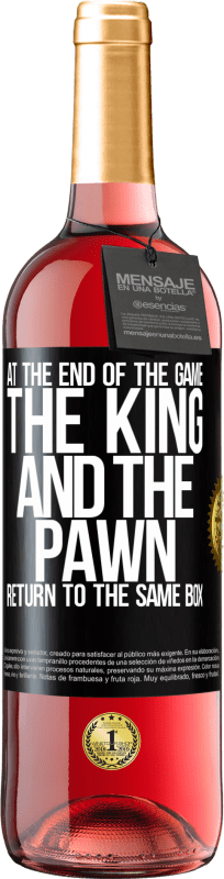 29,95 € | ロゼワイン ROSÉエディション ゲームの終わりに、キングとポーンは同じボックスに戻ります ブラックラベル. カスタマイズ可能なラベル 若いワイン 収穫 2023 Tempranillo