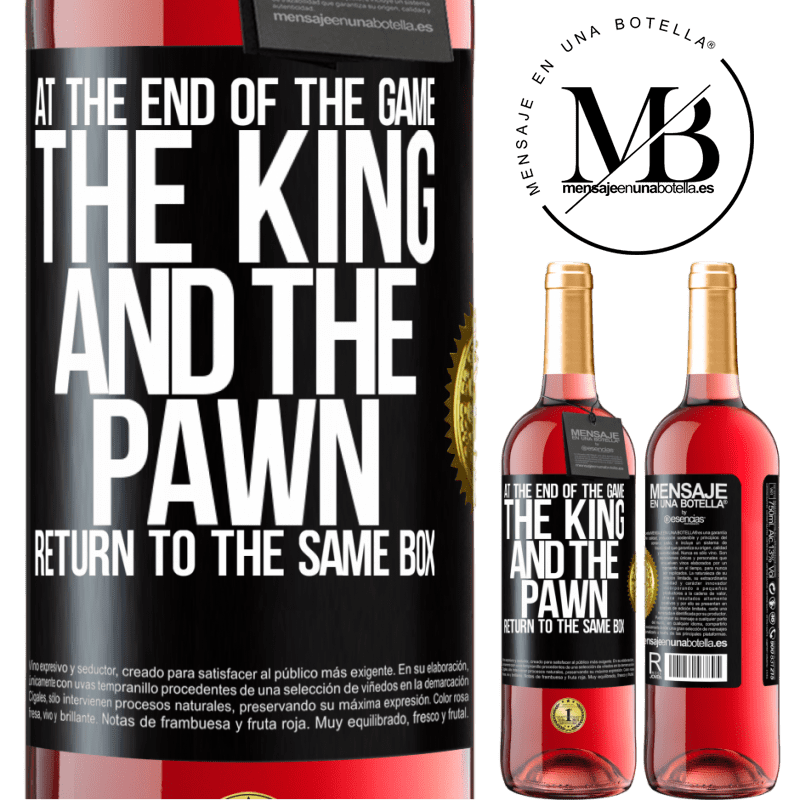 29,95 € Free Shipping | Rosé Wine ROSÉ Edition At the end of the game, the king and the pawn return to the same box Black Label. Customizable label Young wine Harvest 2023 Tempranillo