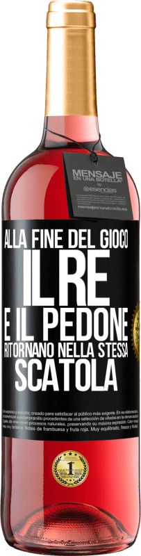 29,95 € | Vino rosato Edizione ROSÉ Alla fine del gioco, il re e il pedone ritornano nella stessa scatola Etichetta Nera. Etichetta personalizzabile Vino giovane Raccogliere 2024 Tempranillo