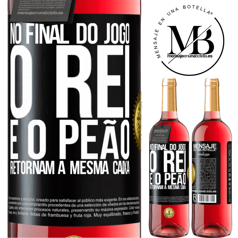 29,95 € Envio grátis | Vinho rosé Edição ROSÉ No final do jogo, o rei e o peão retornam à mesma caixa Etiqueta Preta. Etiqueta personalizável Vinho jovem Colheita 2023 Tempranillo