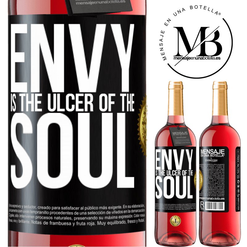 29,95 € Free Shipping | Rosé Wine ROSÉ Edition Envy is the ulcer of the soul Black Label. Customizable label Young wine Harvest 2021 Tempranillo