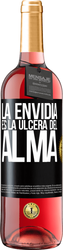 29,95 € | Vino Rosado Edición ROSÉ La envidia es la úlcera del alma Etiqueta Negra. Etiqueta personalizable Vino joven Cosecha 2025 Tempranillo