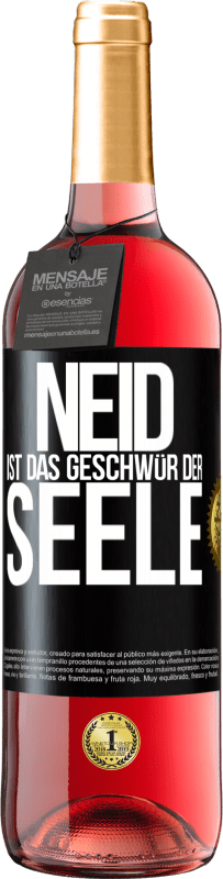 29,95 € | Roséwein ROSÉ Ausgabe Neid ist das Geschwür der Seele Schwarzes Etikett. Anpassbares Etikett Junger Wein Ernte 2023 Tempranillo