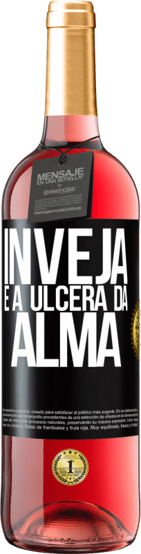 29,95 € | Vinho rosé Edição ROSÉ Inveja é a úlcera da alma Etiqueta Preta. Etiqueta personalizável Vinho jovem Colheita 2023 Tempranillo