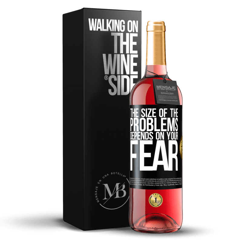 29,95 € Бесплатная доставка | Розовое вино Издание ROSÉ Размер проблем зависит от вашего страха Черная метка. Настраиваемая этикетка Молодое вино Урожай 2023 Tempranillo
