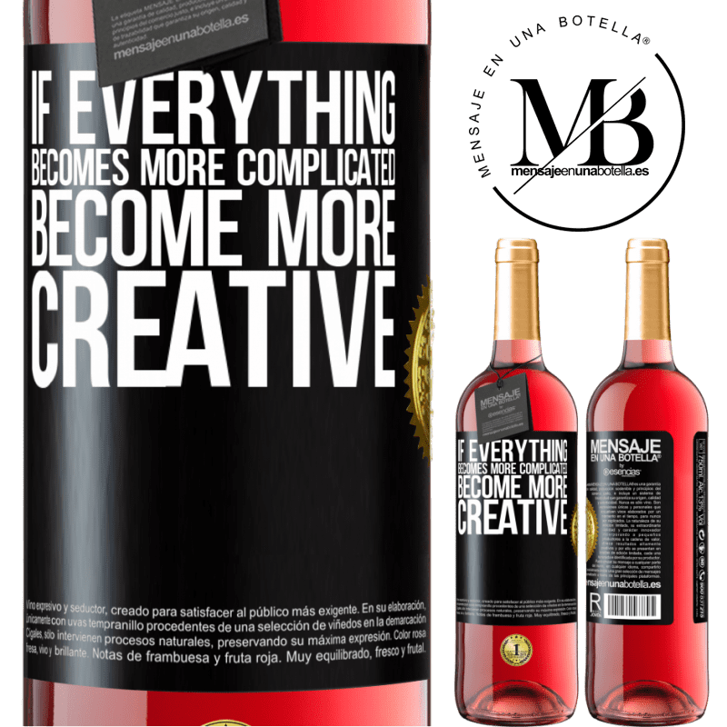 29,95 € Free Shipping | Rosé Wine ROSÉ Edition If everything becomes more complicated, become more creative Black Label. Customizable label Young wine Harvest 2021 Tempranillo