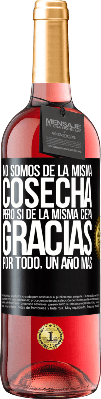 29,95 € | Vino Rosado Edición ROSÉ No somos de la misma cosecha, pero sí de la misma cepa. Gracias por todo, un año más Etiqueta Negra. Etiqueta personalizable Vino joven Cosecha 2024 Tempranillo