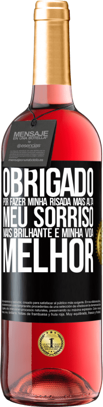 29,95 € Envio grátis | Vinho rosé Edição ROSÉ Obrigado por fazer minha risada mais alta, meu sorriso mais brilhante e minha vida melhor Etiqueta Preta. Etiqueta personalizável Vinho jovem Colheita 2023 Tempranillo