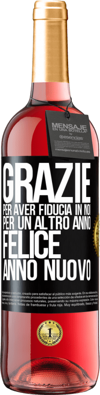 29,95 € | Vino rosato Edizione ROSÉ Grazie per aver fiducia in noi per un altro anno. Felice anno nuovo Etichetta Nera. Etichetta personalizzabile Vino giovane Raccogliere 2024 Tempranillo