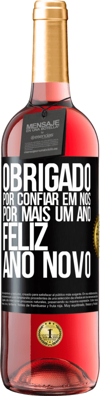 29,95 € | Vinho rosé Edição ROSÉ Obrigado por confiar em nós por mais um ano. Feliz Ano Novo Etiqueta Preta. Etiqueta personalizável Vinho jovem Colheita 2024 Tempranillo