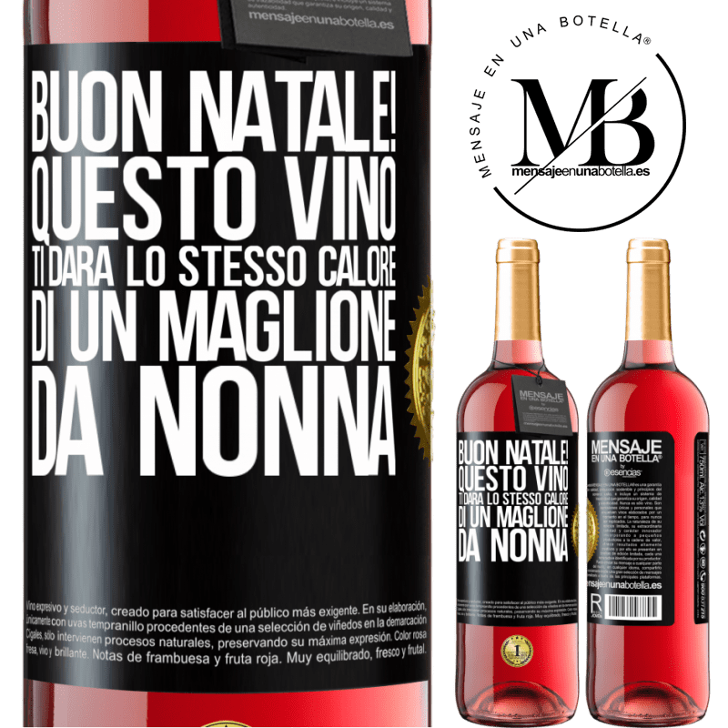 29,95 € Spedizione Gratuita | Vino rosato Edizione ROSÉ Buon natale! Questo vino ti darà lo stesso calore di un maglione da nonna Etichetta Nera. Etichetta personalizzabile Vino giovane Raccogliere 2023 Tempranillo