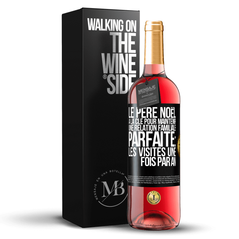 29,95 € Envoi gratuit | Vin rosé Édition ROSÉ Le Père Noël a la clé pour maintenir une relation familiale parfaite: Les visites une fois par an Étiquette Noire. Étiquette personnalisable Vin jeune Récolte 2024 Tempranillo