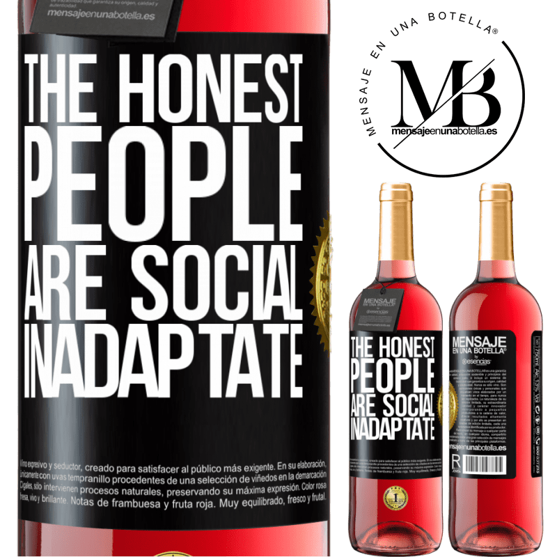 29,95 € Free Shipping | Rosé Wine ROSÉ Edition The honest people are social inadaptate Black Label. Customizable label Young wine Harvest 2021 Tempranillo