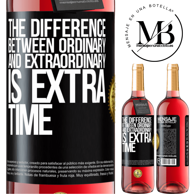 29,95 € Free Shipping | Rosé Wine ROSÉ Edition The difference between ordinary and extraordinary is EXTRA time Black Label. Customizable label Young wine Harvest 2021 Tempranillo
