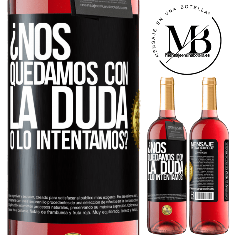 29,95 € Envío gratis | Vino Rosado Edición ROSÉ Nos quedamos con la duda o lo intentamos? Etiqueta Negra. Etiqueta personalizable Vino joven Cosecha 2024 Tempranillo