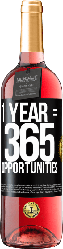 29,95 € | Розовое вино Издание ROSÉ 1 year 365 opportunities Черная метка. Настраиваемая этикетка Молодое вино Урожай 2025 Tempranillo