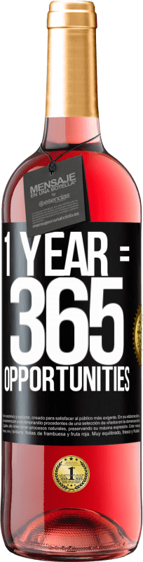 29,95 € | Vino rosato Edizione ROSÉ 1 year 365 opportunities Etichetta Nera. Etichetta personalizzabile Vino giovane Raccogliere 2024 Tempranillo