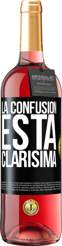 29,95 € | Vino Rosado Edición ROSÉ La confusión esta clarísima Etiqueta Negra. Etiqueta personalizable Vino joven Cosecha 2024 Tempranillo