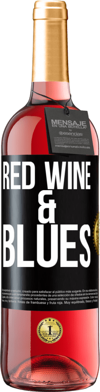29,95 € 送料無料 | ロゼワイン ROSÉエディション Red wine & Blues ブラックラベル. カスタマイズ可能なラベル 若いワイン 収穫 2023 Tempranillo