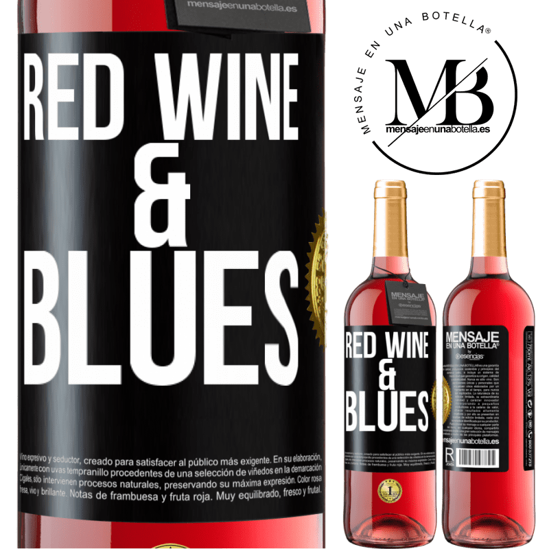 29,95 € Free Shipping | Rosé Wine ROSÉ Edition Red wine & Blues Black Label. Customizable label Young wine Harvest 2021 Tempranillo