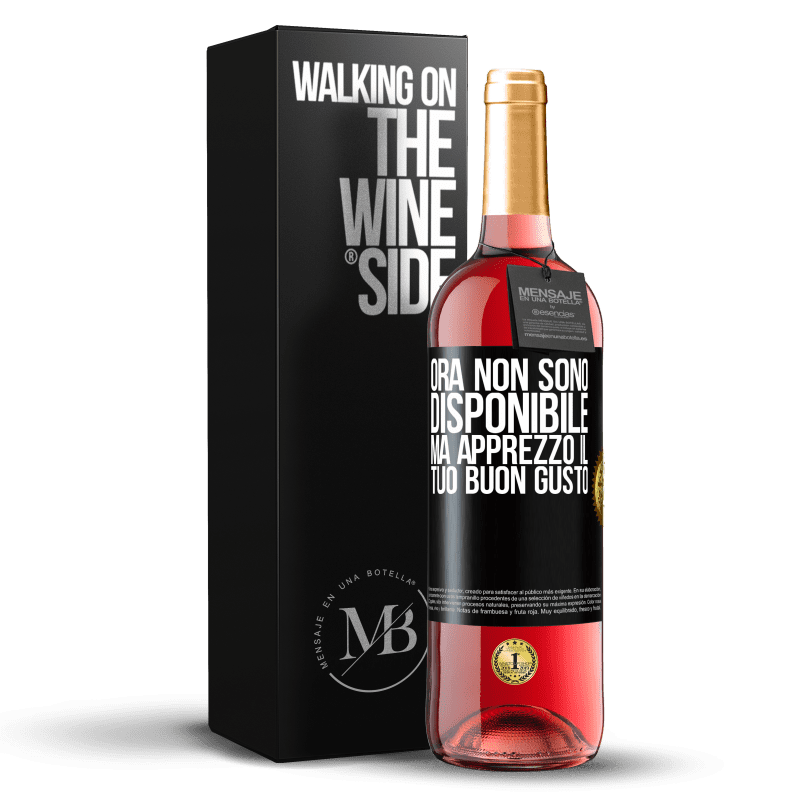 29,95 € Spedizione Gratuita | Vino rosato Edizione ROSÉ Ora non sono disponibile, ma apprezzo il tuo buon gusto Etichetta Nera. Etichetta personalizzabile Vino giovane Raccogliere 2025 Tempranillo