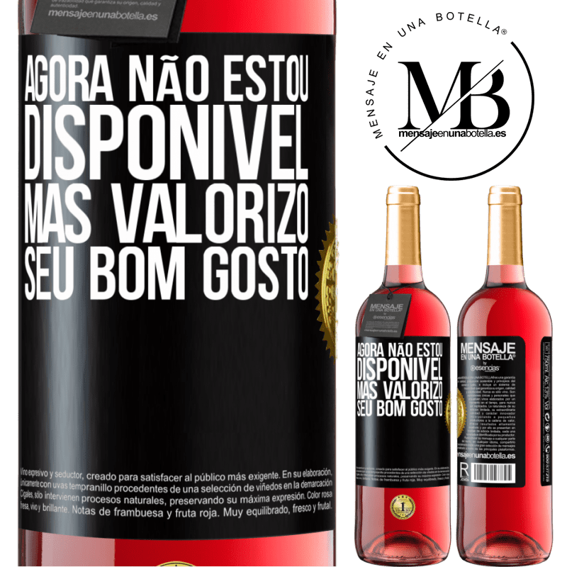 29,95 € Envio grátis | Vinho rosé Edição ROSÉ Agora não estou disponível, mas valorizo seu bom gosto Etiqueta Preta. Etiqueta personalizável Vinho jovem Colheita 2024 Tempranillo