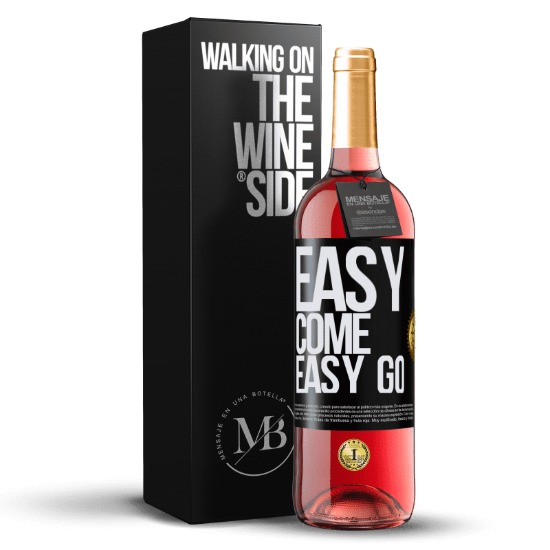 29,95 € Kostenloser Versand | Roséwein ROSÉ Ausgabe Easy come, easy go Schwarzes Etikett. Anpassbares Etikett Junger Wein Ernte 2023 Tempranillo