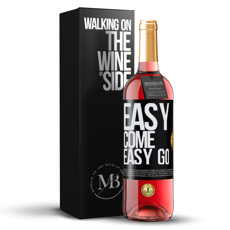 29,95 € Kostenloser Versand | Roséwein ROSÉ Ausgabe Easy come, easy go Schwarzes Etikett. Anpassbares Etikett Junger Wein Ernte 2024 Tempranillo