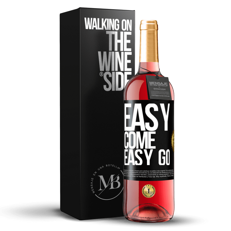 29,95 € Spedizione Gratuita | Vino rosato Edizione ROSÉ Easy come, easy go Etichetta Nera. Etichetta personalizzabile Vino giovane Raccogliere 2024 Tempranillo