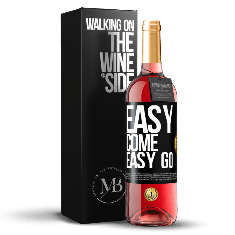 29,95 € Spedizione Gratuita | Vino rosato Edizione ROSÉ Easy come, easy go Etichetta Nera. Etichetta personalizzabile Vino giovane Raccogliere 2025 Tempranillo